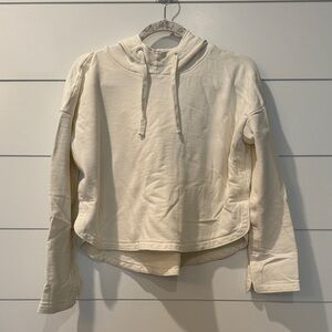 UpWest Ivory Cropped Hooded Sweatshirt